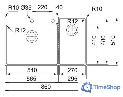 Кухонная мойка Franke Box Center BWX 220-54-27 127.0557.960 - Изображение №12 — Интернет-магазин Time-Shop