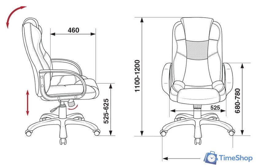 Офисное кресло Бюрократ CH-839 (черный) - Изображение №6 — Интернет-магазин Time-Shop