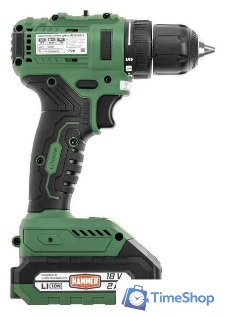 Дрель-шуруповерт Hammer ACD18BLC (с 2-мя АКБ, кейс) - Изображение №4 — Интернет-магазин Time-Shop