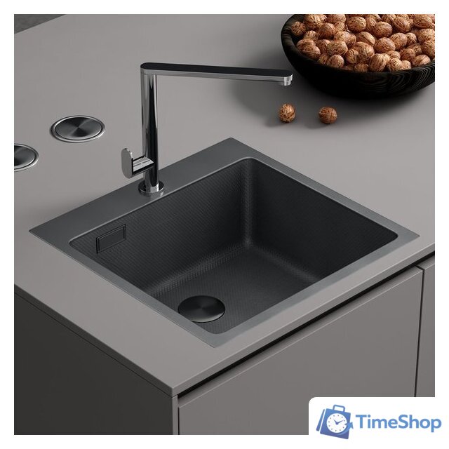 Кухонная мойка Roxen Snake 560220-50-BS (50*48) PVD графит/текстурная поверхность (с коландером и дозатором) - Изображение №2 — Интернет-магазин Time-Shop
