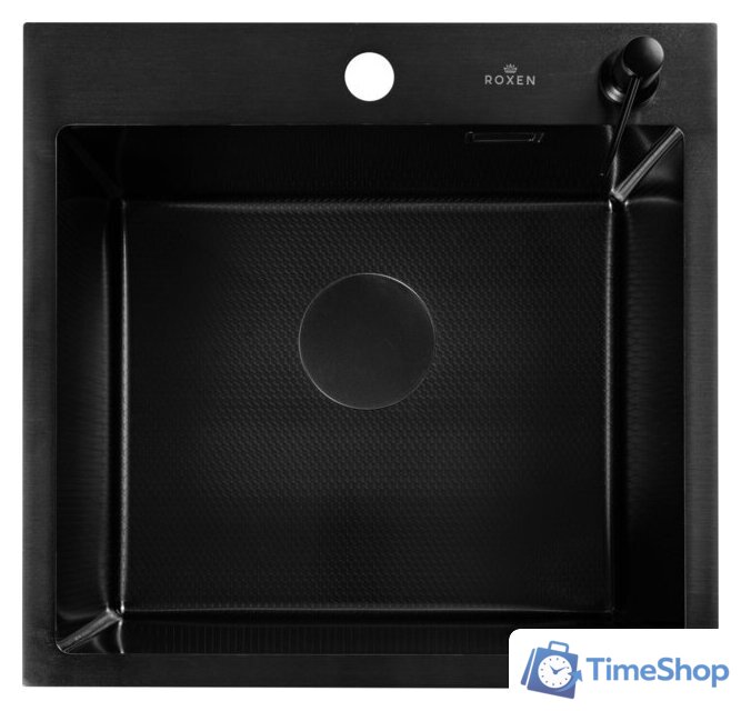 Кухонная мойка Roxen Snake 560220-50-BS (50*48) PVD графит/текстурная поверхность (с коландером и дозатором) - Изображение №8 — Интернет-магазин Time-Shop