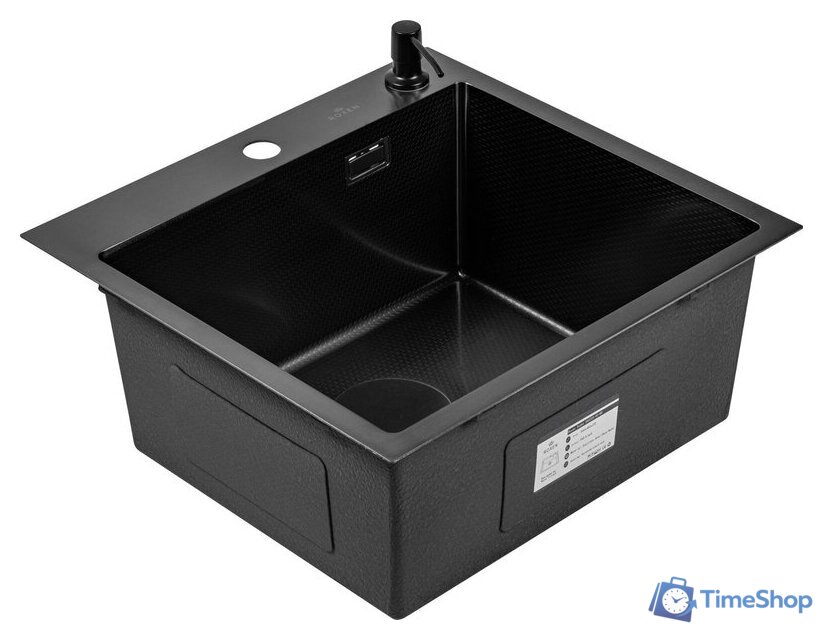 Кухонная мойка Roxen Snake 560220-50-BS (50*48) PVD графит/текстурная поверхность (с коландером и дозатором) - Изображение №9 — Интернет-магазин Time-Shop