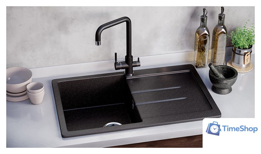 Кухонная мойка Ulgran U-507 (ультра-черный) - Изображение №2 — Интернет-магазин Time-Shop