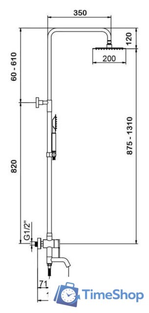 Душевая система  Wisent W3502 - Изображение №6 — Интернет-магазин Time-Shop