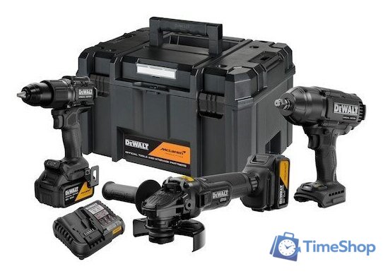  DeWalt DCK3222MP2T-QW (шуруповерт, гайковерт, болгарка, 2 АКБ, кейс) - Изображение №1 — Интернет-магазин Time-Shop