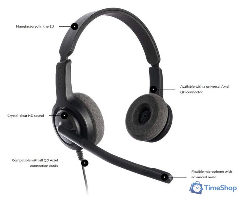 Офисная гарнитура Axtel Voice UC28 duo NC - Изображение №7 — Интернет-магазин Time-Shop