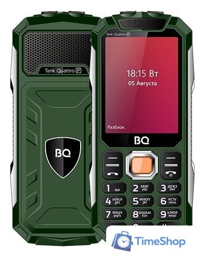 Кнопочный телефон BQ BQ-2817 Tank Quattro Power (зеленый) - Изображение №1 — Интернет-магазин Time-Shop