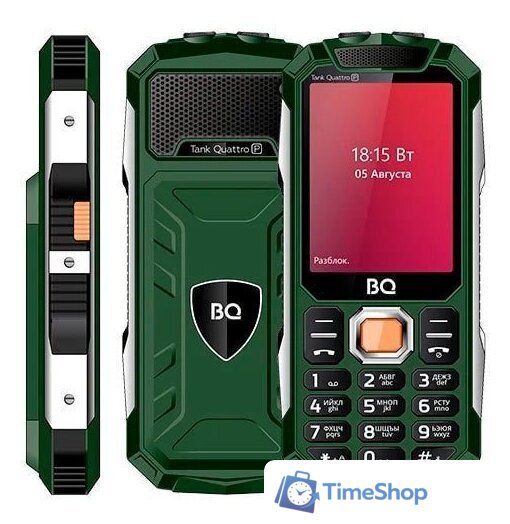 Кнопочный телефон BQ BQ-2817 Tank Quattro Power (зеленый) - Изображение №3 — Интернет-магазин Time-Shop
