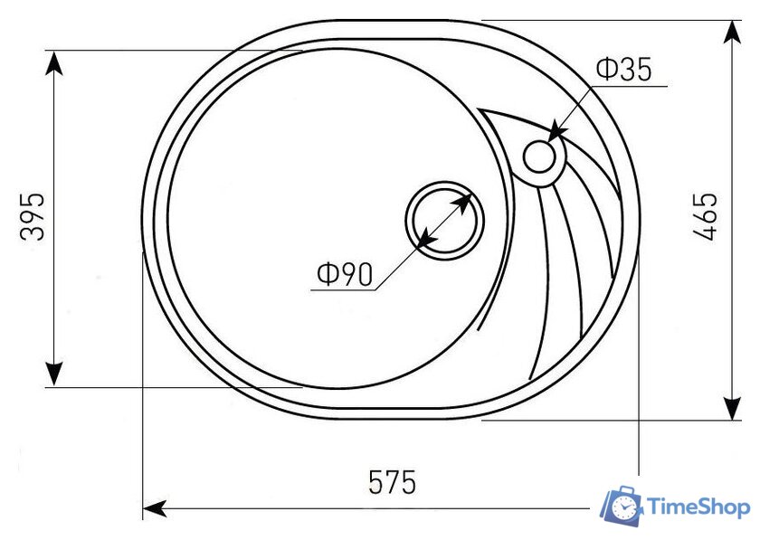 Кухонная мойка Zigmund & Shtain Kreis OV 575 (речной песок) - Изображение №3 — Интернет-магазин Time-Shop