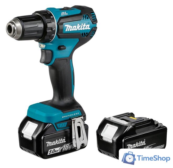 Дрель-шуруповерт Makita DDF485RTJ (с 2-мя АКБ 5.0 Ач, кейс) - Изображение №1 — Интернет-магазин Time-Shop