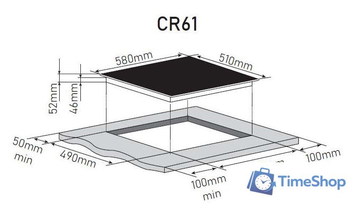 Варочная панель ZorG CR61 black - Изображение №2 — Интернет-магазин Time-Shop