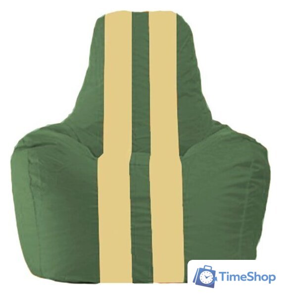 Кресло-мешок Flagman Спортинг С1.1-62 (тёмно-зелёный/светло-бежёвый) - Изображение №1 — Интернет-магазин Time-Shop