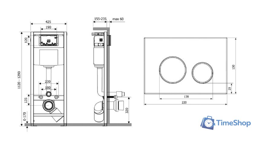 Инсталляция для унитаза Lavinia Boho Relfix 5 в 1 77010056 (greek black искусствен. камень) - Изображение №5 — Интернет-магазин Time-Shop