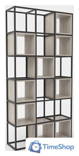 Стеллаж Hype Mebel Грос 105x175 (черный/древесина белая) - Изображение №1 — Интернет-магазин Time-Shop