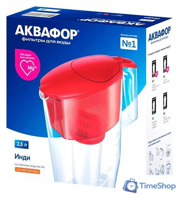 Кувшин АКВАФОР Инди А6 (красный) - Изображение №5 — Интернет-магазин Time-Shop