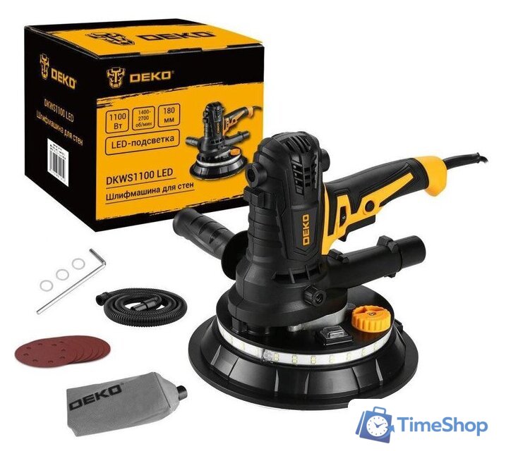 Шлифмашина для стен и потолков Deko DKWS1100 LED 084-1090 - Изображение №1 — Интернет-магазин Time-Shop