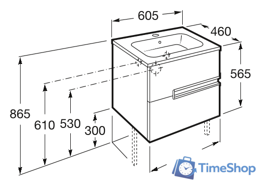 Умывальник Roca Victoria N 32799E000 - Изображение №2 — Интернет-магазин Time-Shop