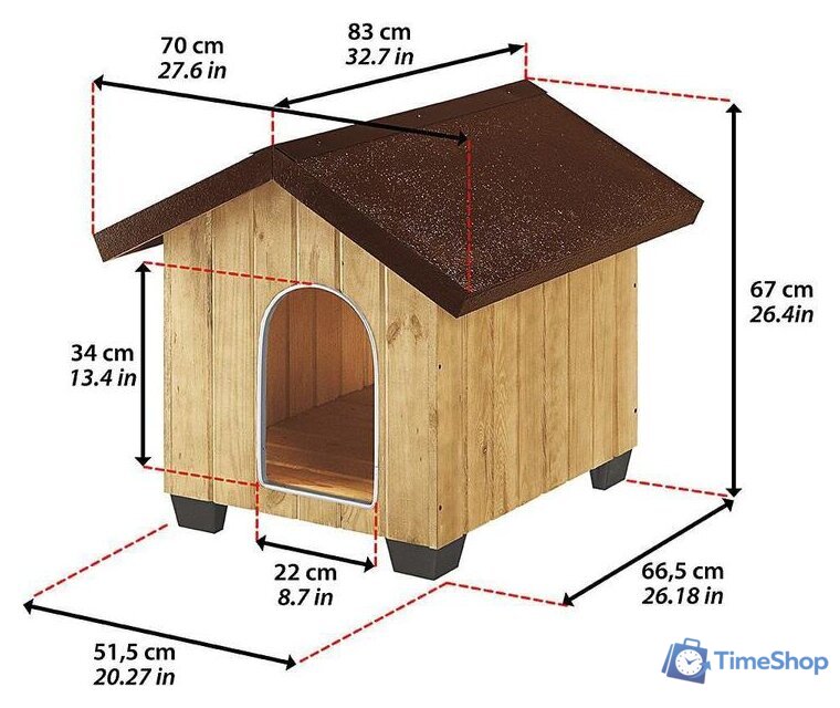 Будка Ferplast Domus Medium 87002000 - Изображение №9 — Интернет-магазин Time-Shop