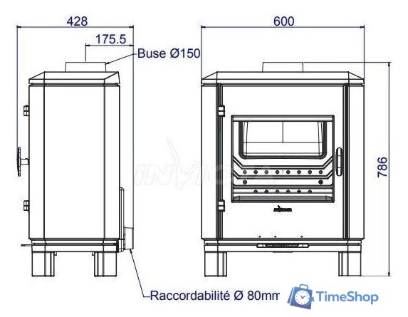 Свободностоящая печь-камин Invicta Carolo Zen 6162-49 - Изображение №3 — Интернет-магазин Time-Shop