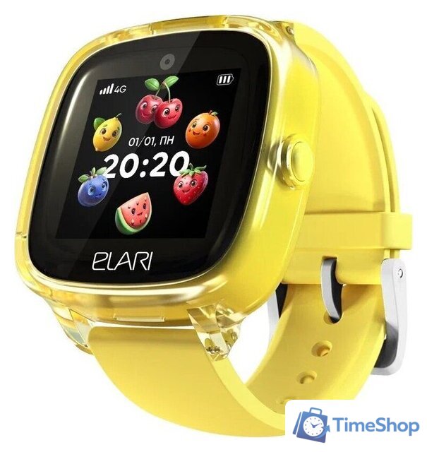 Детские умные часы Elari KidPhone Fresh 4G (желтый) - Изображение №1 — Интернет-магазин Time-Shop