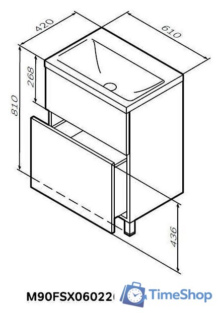  AM.PM Тумба под умывальник GEM M90FSX06022WG32 - Изображение №10 — Интернет-магазин Time-Shop
