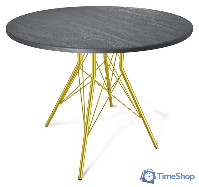 Кухонный стол Sheffilton SHT-TU2-1/ТТ 90 (золото/каменный уголь) - Изображение №1 — Интернет-магазин Time-Shop