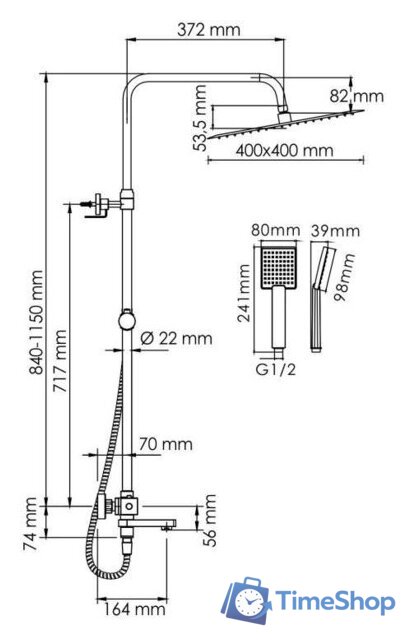Душевая система  Wasserkraft A199.119.141.010.CH Thermo - Изображение №3 — Интернет-магазин Time-Shop