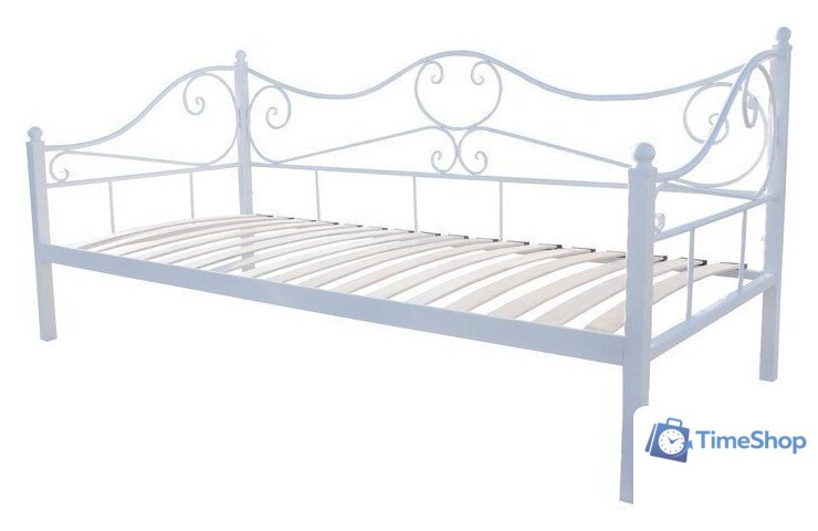 Кровать-тахта Князев Мебель Валенсия 90x200 ВАЯ.90.200.Б (белый муар) - Изображение №1 — Интернет-магазин Time-Shop