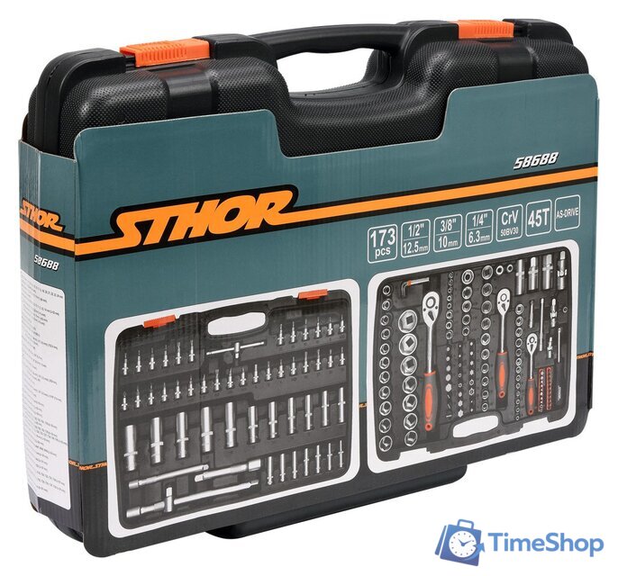 Универсальный набор инструментов Sthor 58688 173 предмета - Изображение №4 — Интернет-магазин Time-Shop