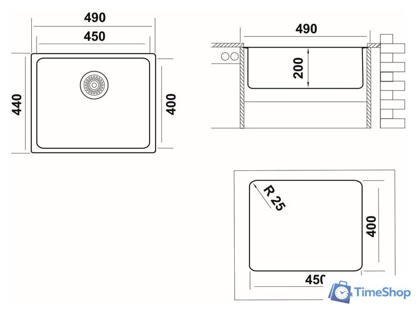 Кухонная мойка Ukinox Лофт LOB450.400-GT10P - Изображение №7 — Интернет-магазин Time-Shop