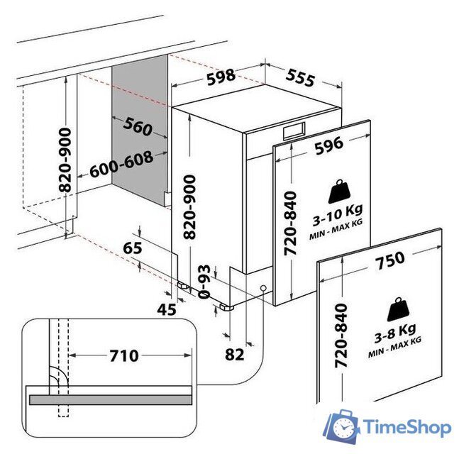 Встраиваемая посудомоечная машина Whirlpool WH8IA115B2M3TUS0 - Изображение №13 — Интернет-магазин Time-Shop