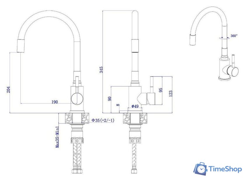 Смеситель AV Engineering AVLES4-DW7 - Изображение №2 — Интернет-магазин Time-Shop
