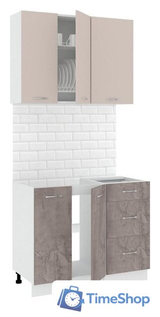 Готовая кухня Кортекс-мебель Корнелия Лира 1.0 без столешницы (капучино/оникс) - Изображение №1 — Интернет-магазин Time-Shop