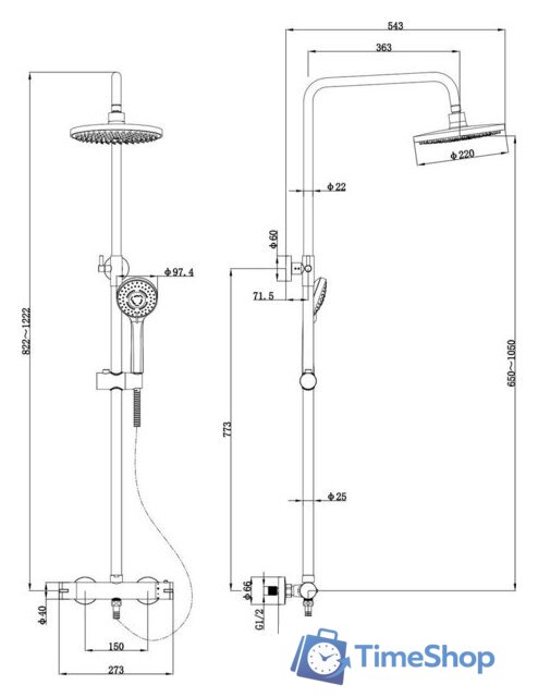 Душевая система  Lauter Mist 21SH20918-2 - Изображение №2 — Интернет-магазин Time-Shop