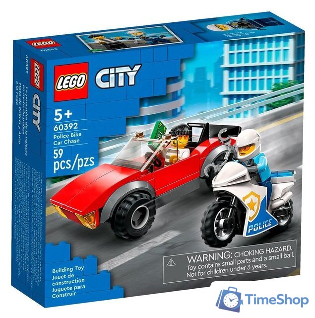 Конструктор LEGO City 60392 Полицейская погоня на байке - Изображение №1 — Интернет-магазин Time-Shop