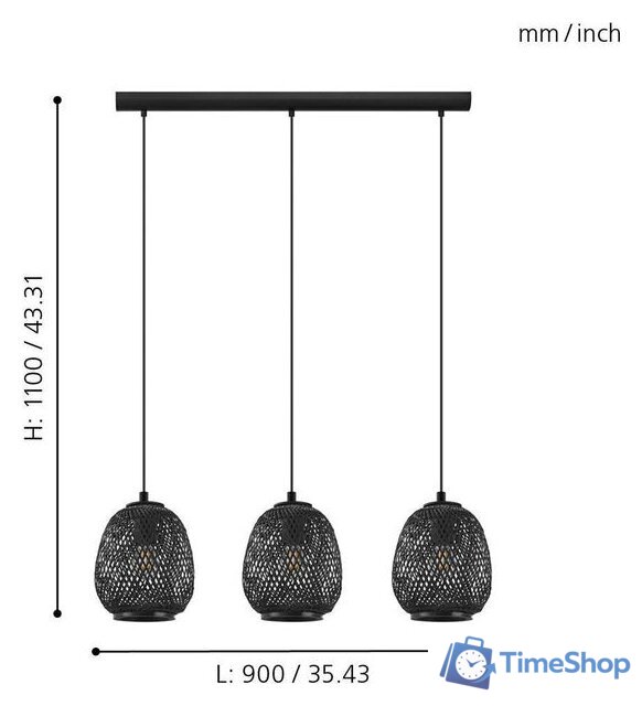 Подвесная люстра Eglo Dembleby 43266 - Изображение №2 — Интернет-магазин Time-Shop