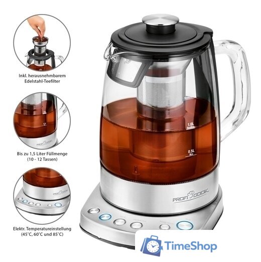 Электрический чайник ProfiCook PC-WKS 1167 - Изображение №3 — Интернет-магазин Time-Shop