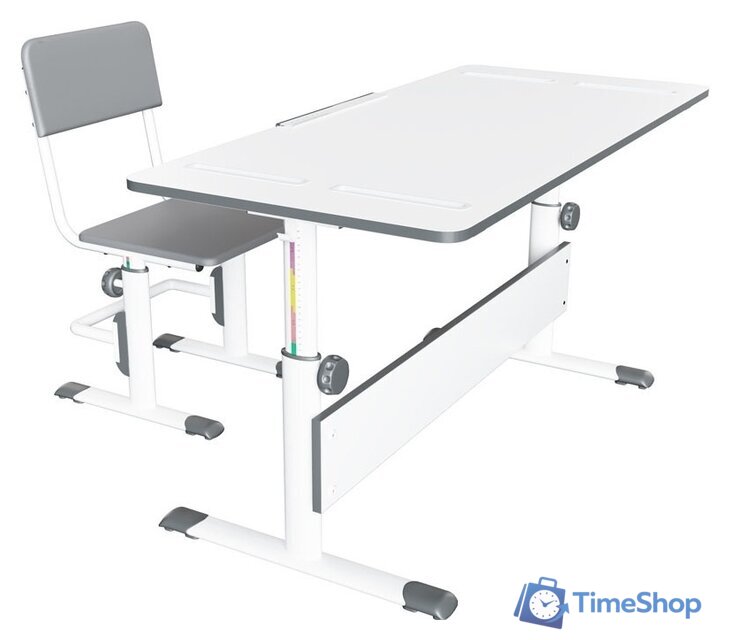 Парта Polini Kids City D2 (без стула, белый/серый) - Изображение №2 — Интернет-магазин Time-Shop