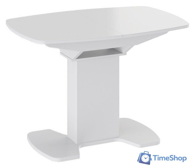 Кухонный стол Трия Портофино СМ(ТД)-105.01.11(1) (белый глянец/стекло белое) - Изображение №1 — Интернет-магазин Time-Shop