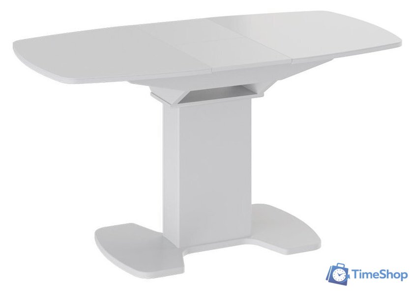 Кухонный стол Трия Портофино СМ(ТД)-105.01.11(1) (белый глянец/стекло белое) - Изображение №2 — Интернет-магазин Time-Shop