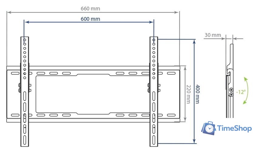 Кронштейн для телевизора Kromax IDEAL-102 (черный) - Изображение №2 — Интернет-магазин Time-Shop