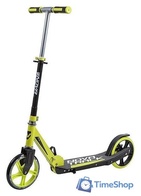 Двухколесный подростковый самокат Novatrack Polis 200P.POLIS.GN9 (черный/зеленый) - Изображение №1 — Интернет-магазин Time-Shop