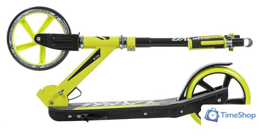 Двухколесный подростковый самокат Novatrack Polis 200P.POLIS.GN9 (черный/зеленый) - Изображение №4 — Интернет-магазин Time-Shop