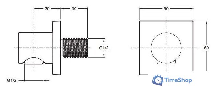 Шланговое подключение Jacob Delafon Modulo E8467-CP - Изображение №2 — Интернет-магазин Time-Shop