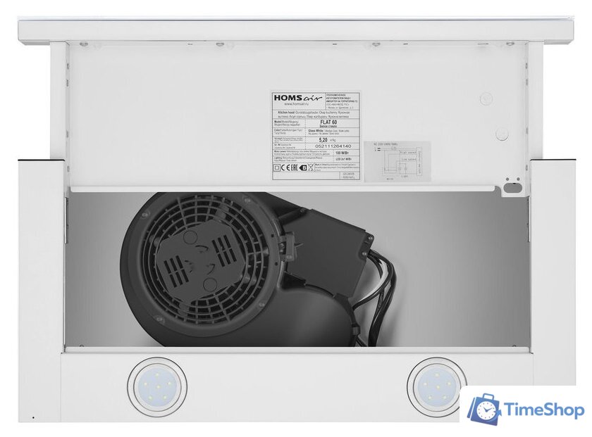 Кухонная вытяжка HOMSair Flat 60 Glass (белый) - Изображение №3 — Интернет-магазин Time-Shop