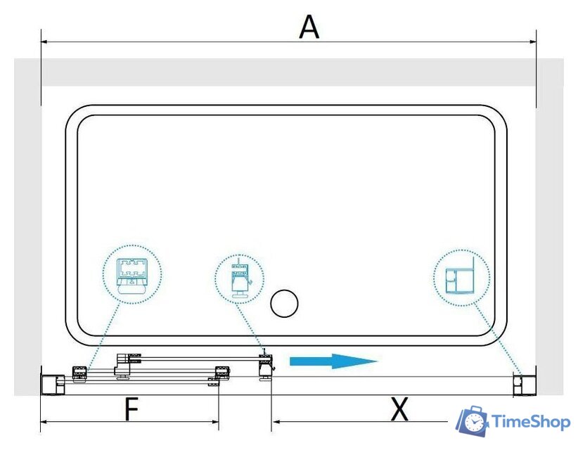 Душевая дверь RGW CL-111 410911111-11 110 (хром/прозрачное стекло) - Изображение №2 — Интернет-магазин Time-Shop