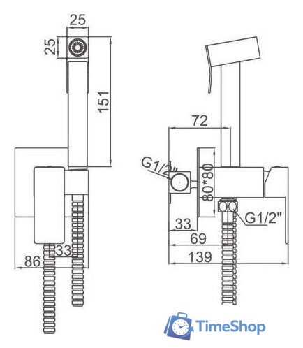 Смеситель с лейкой для биде Ledeme L75398-8 - Изображение №2 — Интернет-магазин Time-Shop
