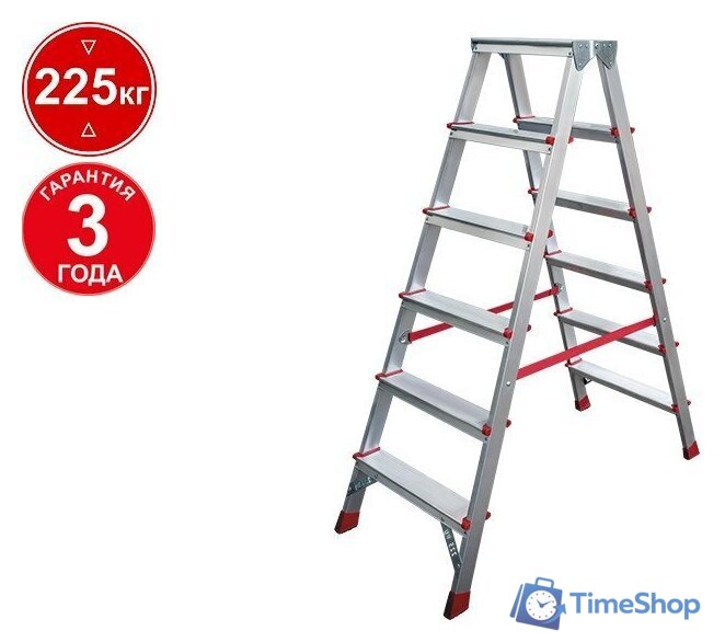 Лестница-стремянка Новая высота NV 312 двухсторонняя профессиональная 2x6 ступеней - Изображение №1 — Интернет-магазин Time-Shop