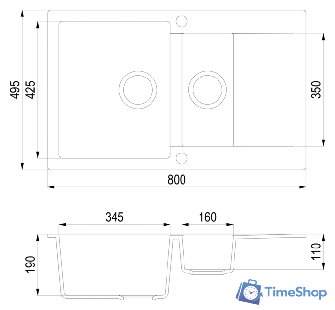 Кухонная мойка TEKA Clivo 60 B-TQ Топаз [40148022] - Изображение №2 — Интернет-магазин Time-Shop