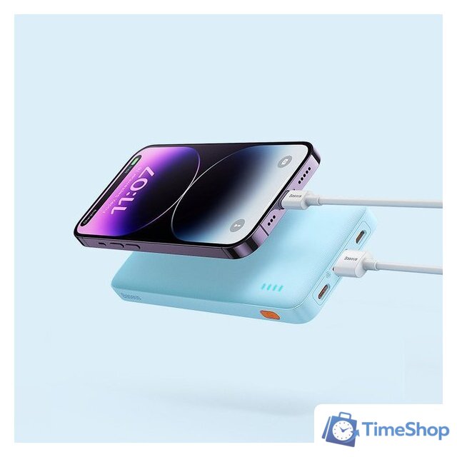 Внешний аккумулятор Baseus Airpow Fast Charge Power Bank 20W 20000mAh (голубой) - Изображение №6 — Интернет-магазин Time-Shop
